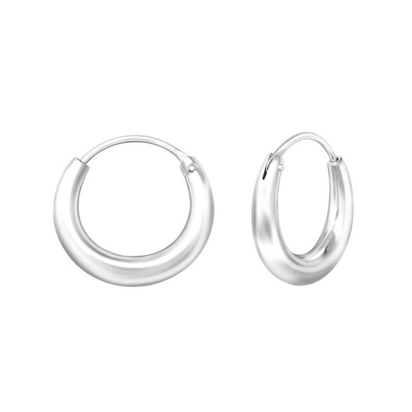 Sterling Silver Graduated Hoop Earrings 16mm​ - Picture 1 of 6